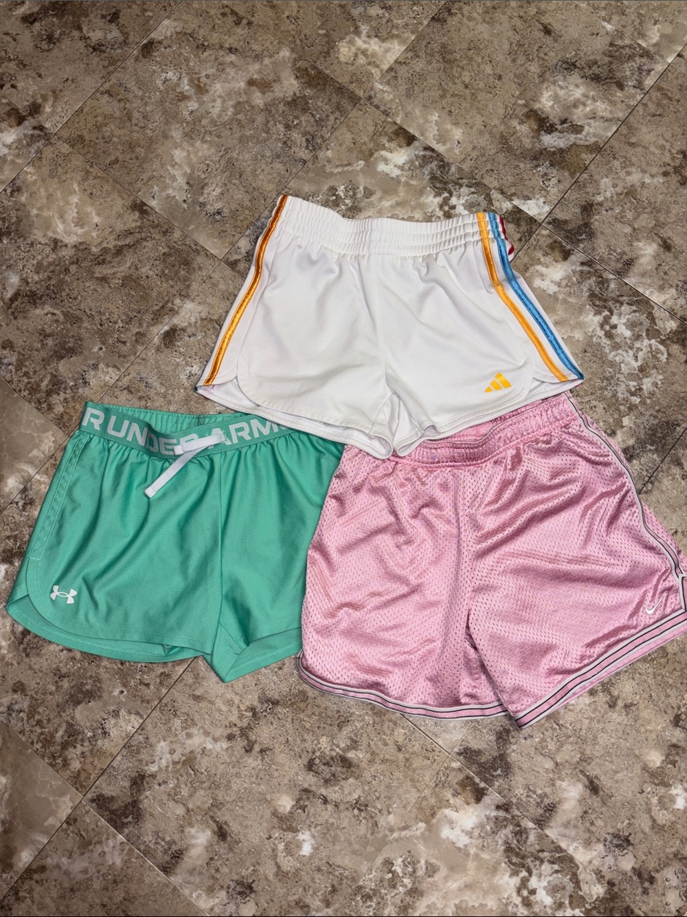 Girl’s athletic shorts bundle - Nike, Adidas & Under Armour (Size Large / 14)
